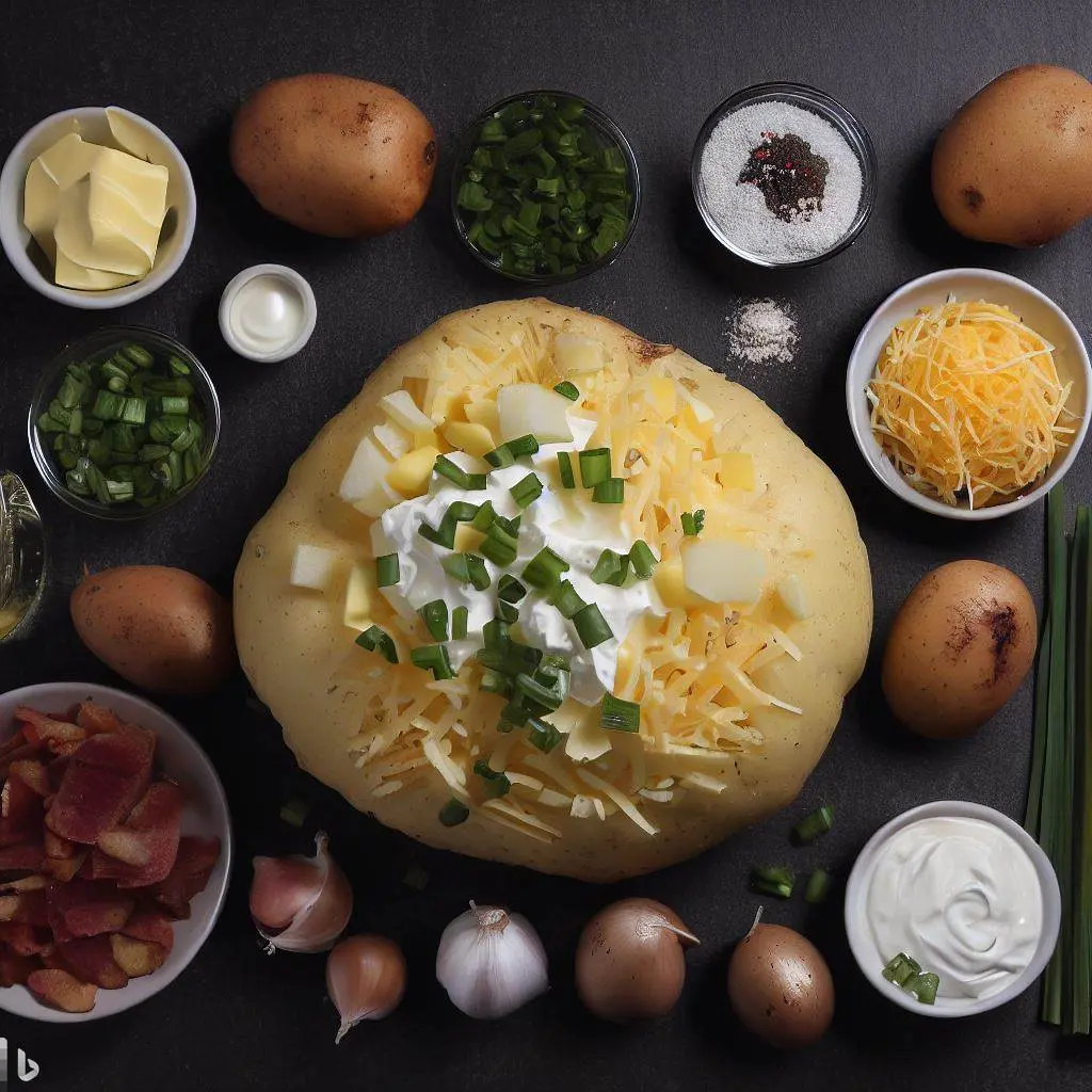 Ingredients needed to make Twice Baked Potatoes in Air Fryer